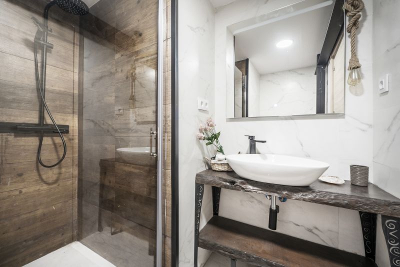 Rain Showerhead in a Contemporary Bathroom