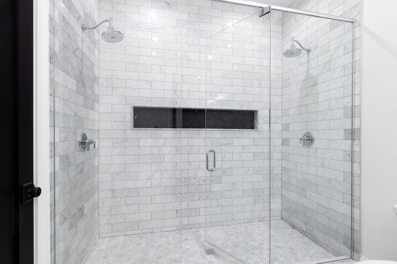 Dual Showerheads with Clear Glass Enclosure